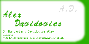 alex davidovics business card